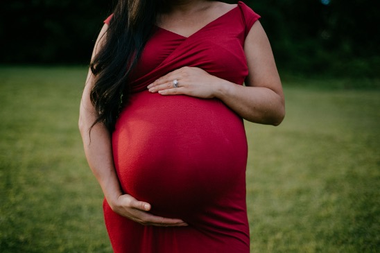 Pregnant Woman Red